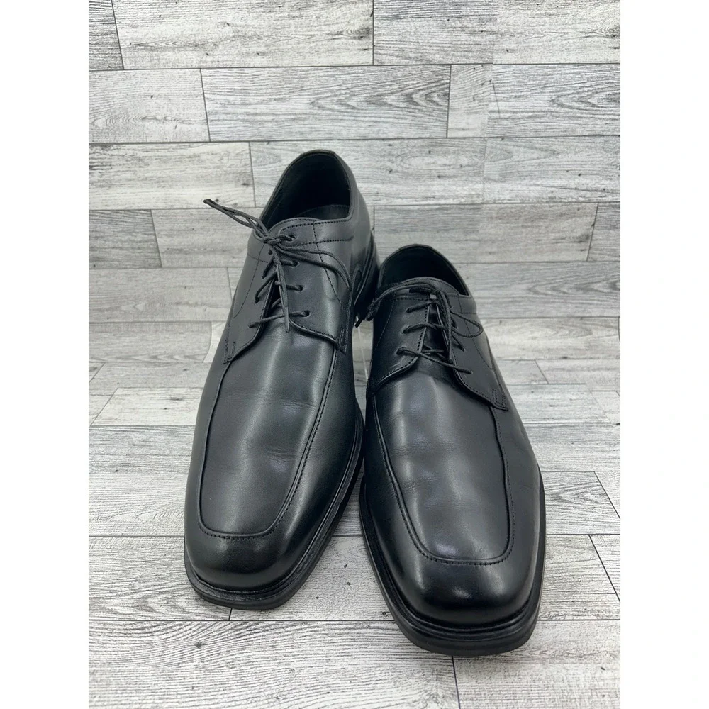 Florsheim Comfortech DM2 Men Sz 12D Black Leather Bicycle‎ Toe Oxfords 18291-01